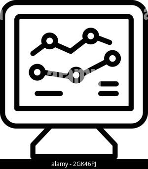 Digital online diagram icon outline vector. Web business. Internet strategy Stock Vector