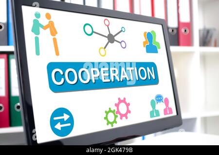 Cooperation concept shown on a computer screen Stock Photo