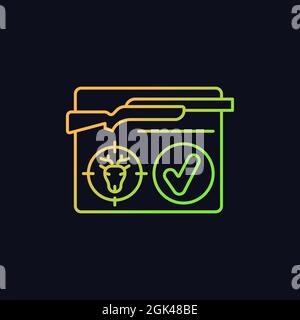 Resident hunting license gradient vector icon for dark theme Stock Vector