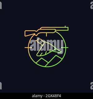 Upland hunting gradient vector icon for dark theme Stock Vector