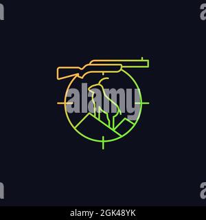 Mountain hunting gradient vector icon for dark theme Stock Vector