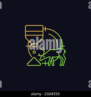Bait hunting gradient vector icon for dark theme Stock Vector