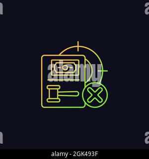 Wildlife protection gradient vector icon for dark theme Stock Vector