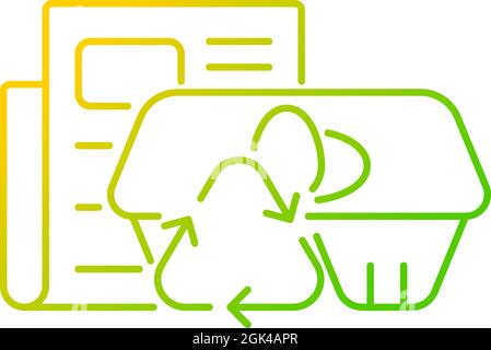 Egg cartons from newspaper gradient linear vector icon Stock Vector