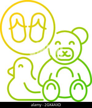 Toys made from flip flops gradient linear vector icon Stock Vector