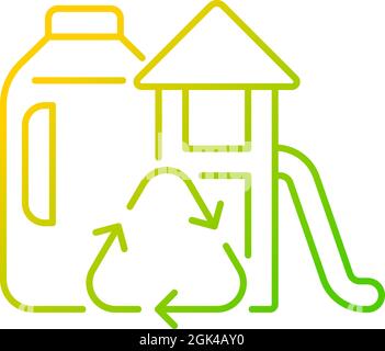 Playsets from plastic milk bottles gradient linear vector icon Stock Vector