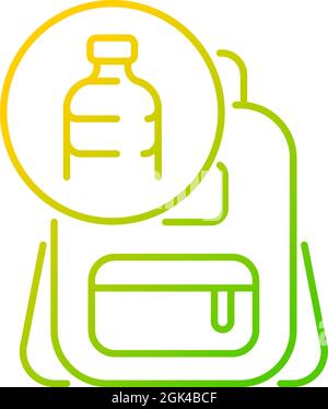 Backpack made from plastic gradient linear vector icon Stock Vector