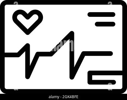 Cardiogram paper icon outline vector. Ecg heart. Beat electrocardiagram Stock Vector
