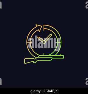 Hunting year-round gradient vector icon for dark theme Stock Vector