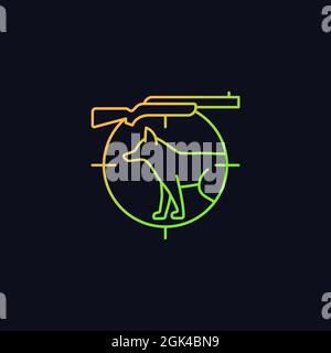 Small game hunting gradient vector icon for dark theme Stock Vector