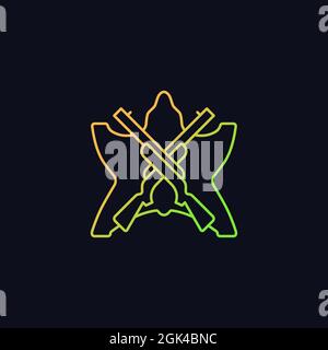 Hunting trophy gradient vector icon for dark theme Stock Vector