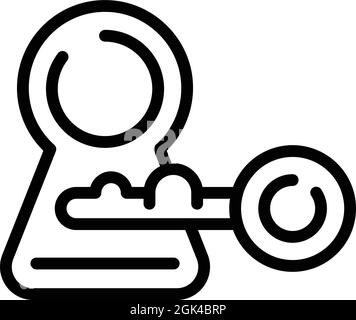 Door lock icon outline vector. Smart digital. Electronic remote Stock Vector