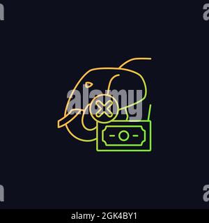 Illegal wildlife trade gradient vector icon for dark theme Stock Vector