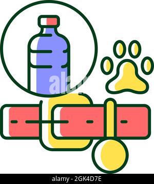 Dog collars made from plastic RGB color icon Stock Vector