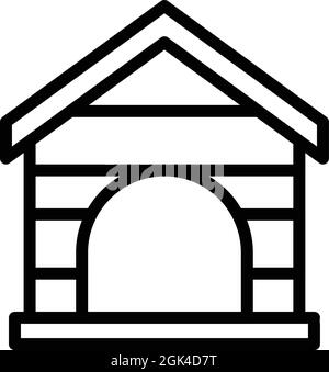 Doggy home icon outline vector. Dog house. Pet kennel Stock Vector