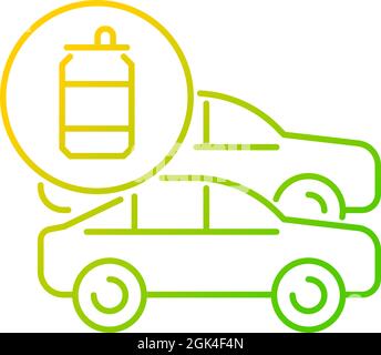 Cars made from recycled steel gradient linear vector icon Stock Vector