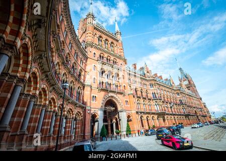 London- September 2021: The Marriott Renaissance St Pancras Hotel, an imposing historical attached to St Pancras International train station Stock Photo