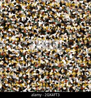 Chaotic multicolored composition of small irregular dots in a brown tone. Seamless repeating pattern. Stock Photo