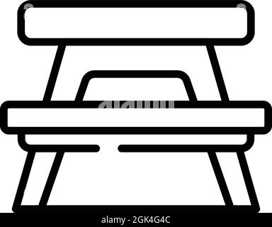 Plastic picnic table icon outline vector. Outdoor chair. Camp furniture Stock Vector