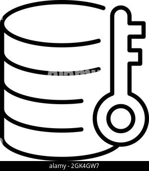 Key data icon outline vector. Safety password. Safety lock Stock Vector