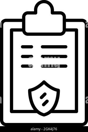Secured file icon outline vector. Document lock. Data secure Stock Vector