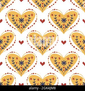 Mystic boho love modern abstract seamless pattern heart trend style.  Valentines day, romance endless texture, background, wallpaper, textile.  Vector illustration Stock Vector by ©Amelie1 534869318