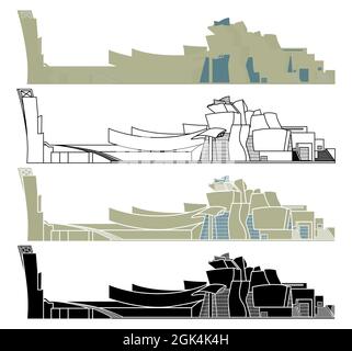 Guggenheim Museum in Bilbao, Spain Stock Vector