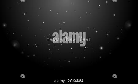 Happy new year dot matrix  text on dark background with lights vector stock illustration Stock Vector