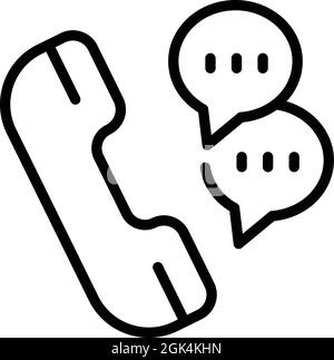 Call concentration icon outline vector. Smart mind. Support phone Stock Vector