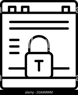 Internet privacy icon outline vector. Data information. Secure lock Stock Vector