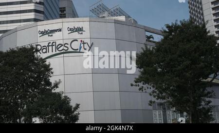 Singapore Stamford Road and North Bridge Road Intersection Area Stock Photo