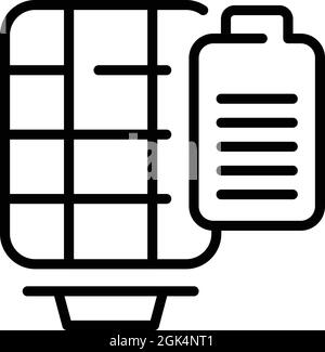 Solar battery icon outline vector. Power energy. Electric system Stock Vector