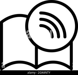 Digital book icon outline vector. Online library. Internet school Stock Vector