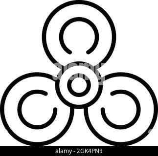 Spinner toy icon outline vector. Fidget spin. Anxiety object Stock Vector