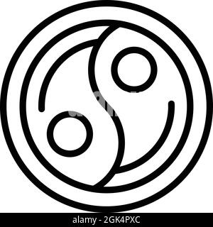 Yin yang icon outline vector. Spiritual balance. Human harmony Stock Vector