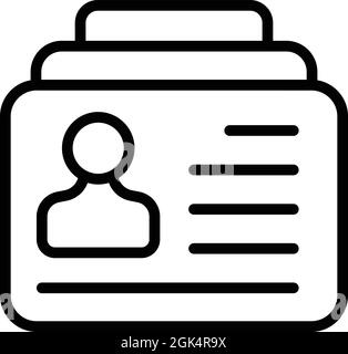 Client badge icon outline vector. Customer card. Id member Stock Vector