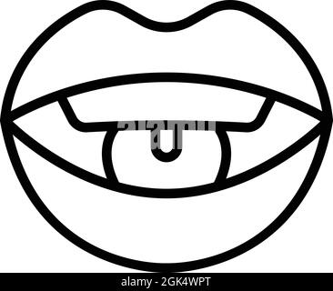 Training articulation icon outline vector. Speech therapy. Language development Stock Vector