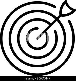 Reached goal icon outline vector. Business target. Reach mission Stock Vector