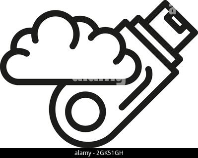 Memory stick icon outline vector. Drive data. Storage usb Stock Vector