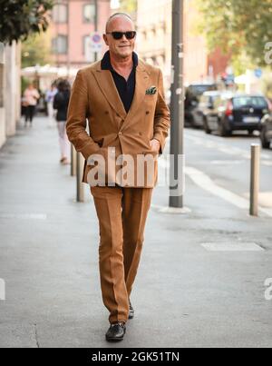MILAN, Italy- September 9 2021: Cesare Cunaccia on the street in Milan. Stock Photo