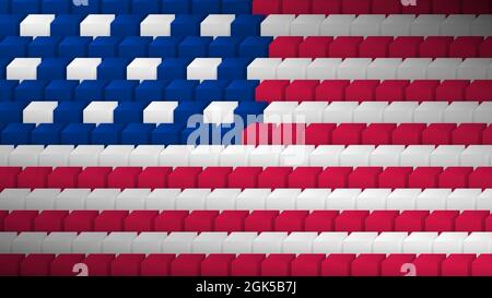 EPS10 background. 3D Cubes that make up the American flag. Perfect for any use you want to make of it. Stock Vector