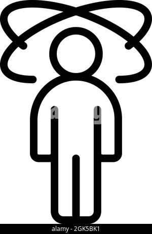 Spinning head icon outline vector. Dizzy man. Spin vertigo Stock Vector