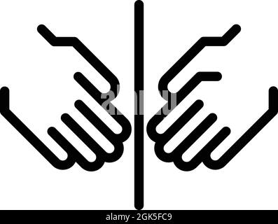 No hand touching icon outline vector. Touch forbidden. Keep distance Stock Vector