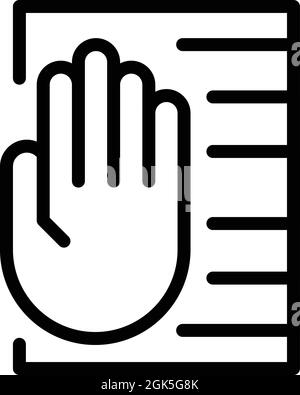 Palm scanning system icon outline vector. Hand scan. Biometric recognition Stock Vector