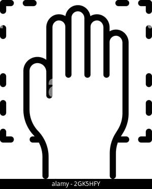Smart palm identification icon outline vector. Biometric recognition. Hand scan Stock Vector