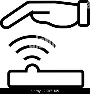 Scanning palm icon outline vector. Scan hand. Biometric recognition Stock Vector