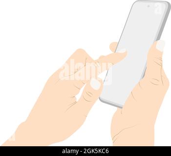 While touching the smartphone screen vector stock illustration Stock Vector