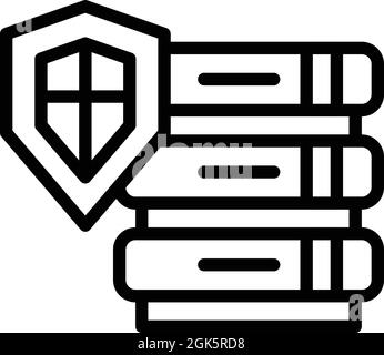 Server shield icon outline vector. Data password. Database protect Stock Vector
