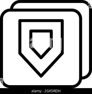 Shield safety icon outline vector. Protect guard. Privacy lock Stock Vector