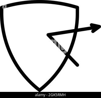 Strong shield icon outline vector. Protect guard. Safety lock Stock Vector